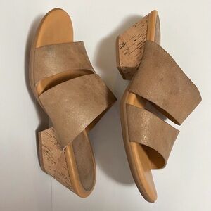 Korks by Kork Ease slip on leather heeled sandals size 11 tan